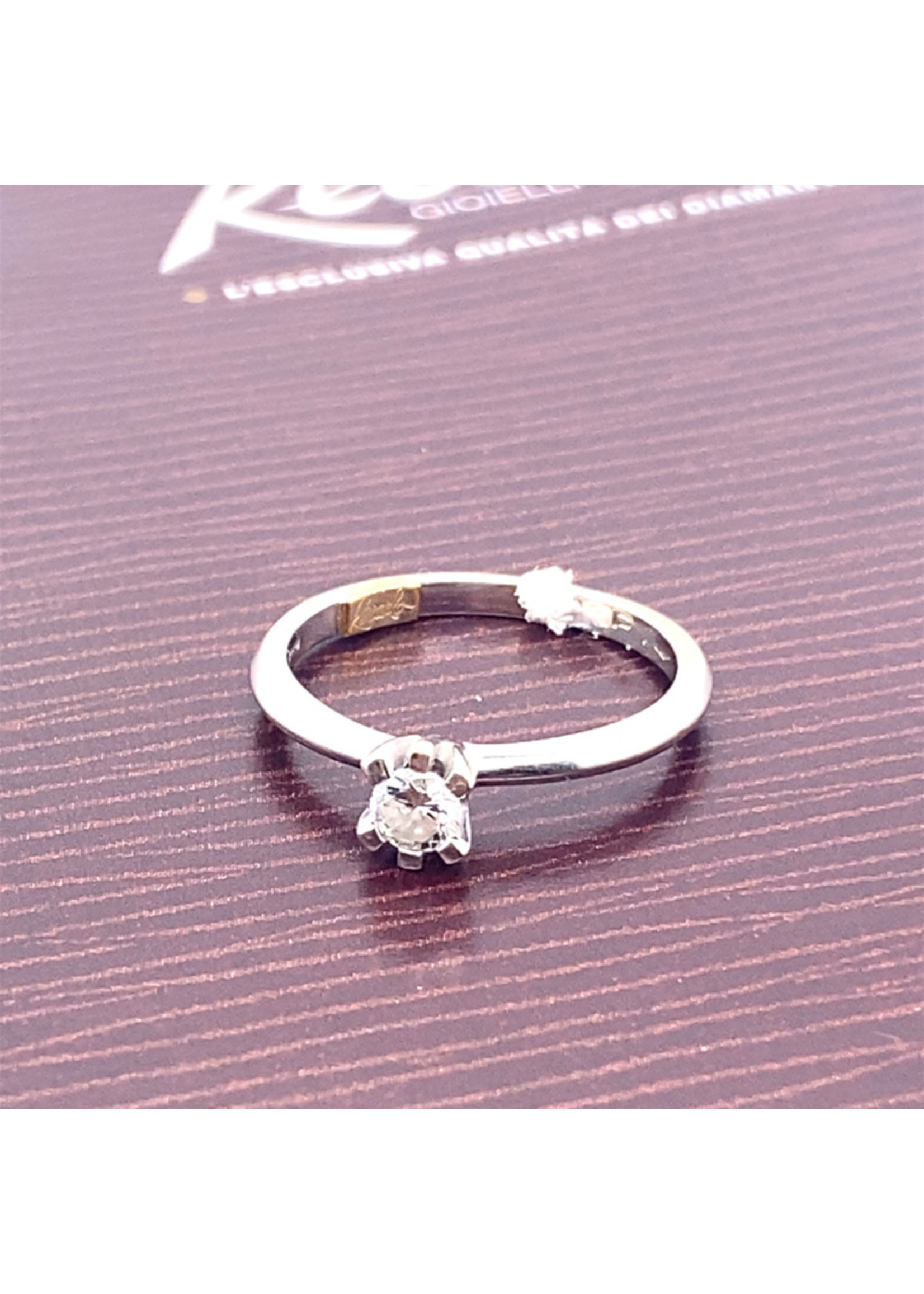 Vintage & Occasion Occasion witgouden solitair ring Recarlo met diamant 0.18ct