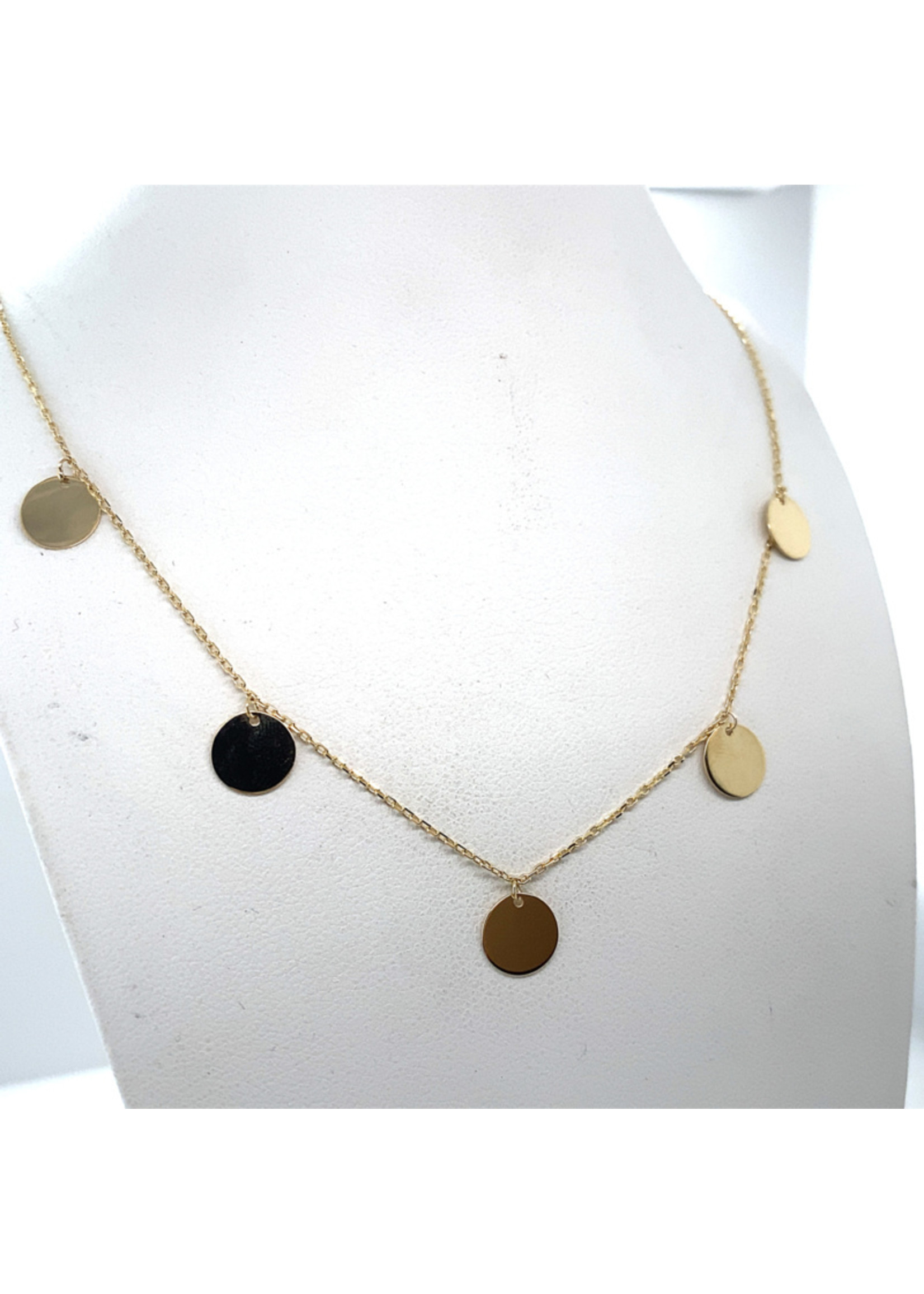 Vintage & Occasion Geelgouden collier met 5x cirkel