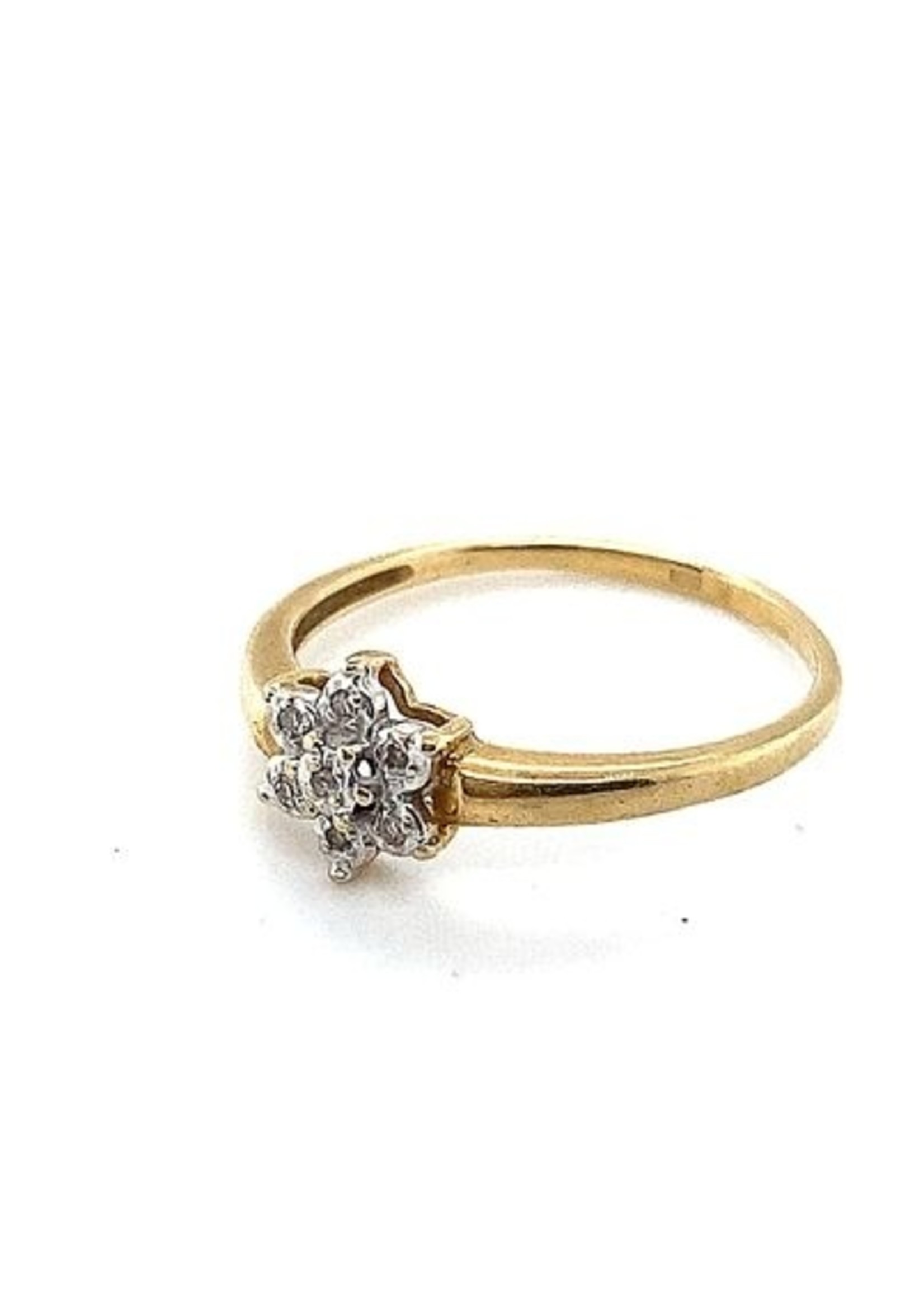 Vintage & Occasion Occasion gouden ring met ster diamantjes