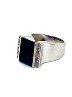 Vintage & Occasion Occasion witgouden moderne ring met paarse amethist