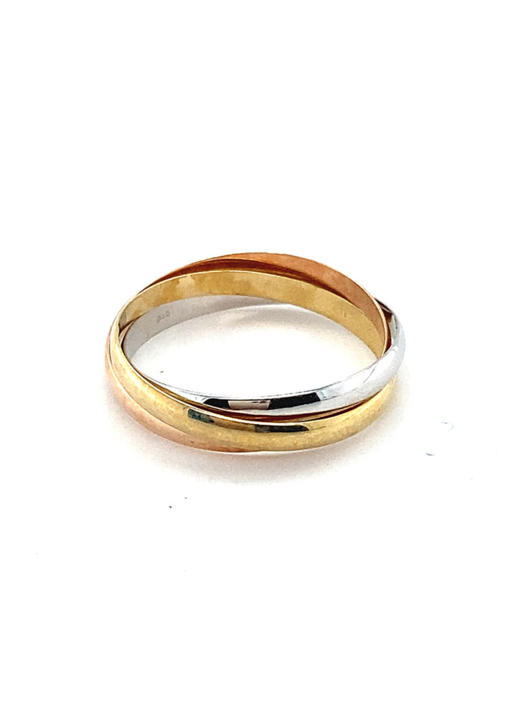 Vintage & Occasion Occasion tricolor gouden trinity ring