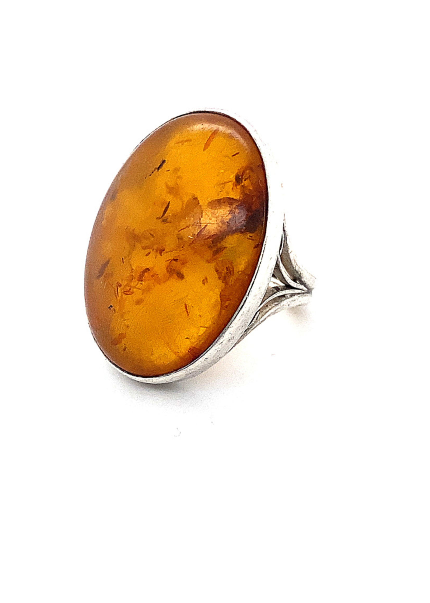 Vintage & Occasion Occasion ring met barnsteen