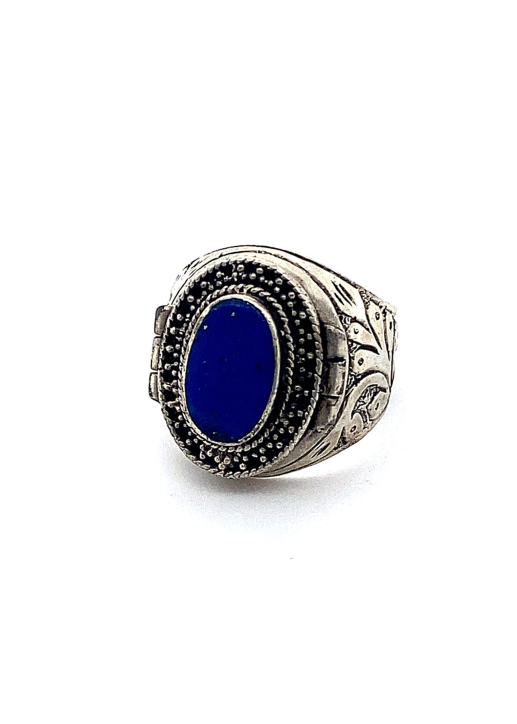 Vintage & Occasion Occasion zilveren sultan ring met lapis lazuli