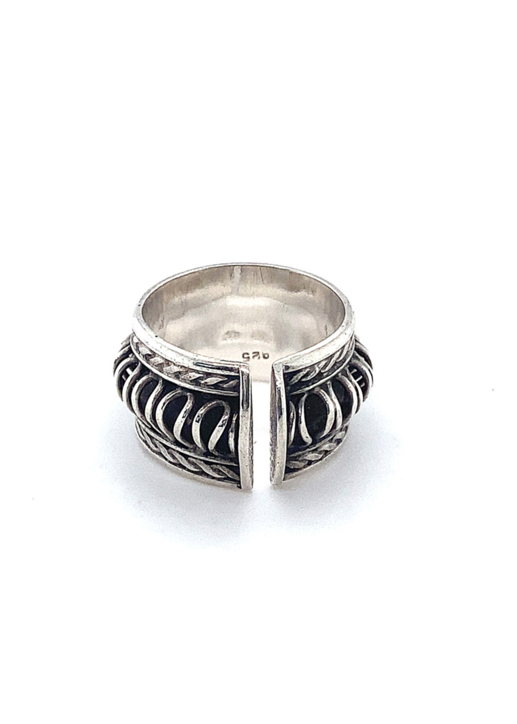 Vintage & Occasion Occasion brede geoxideerde ring