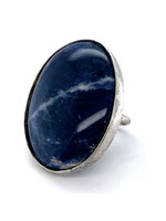 Vintage & Occasion Occasion ring met grote donkerblauwe sodaliet