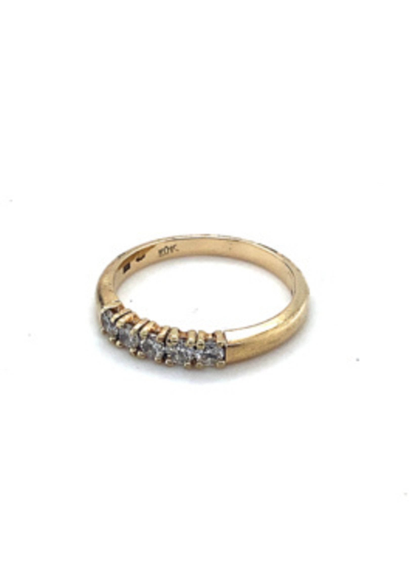 Vintage & Occasion Occasion gouden Le Chic rijring met 5 diamanten 0.40ct