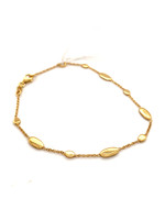 Vintage & Occasion Geelgouden fijne armband met gouden ovale plaatjes