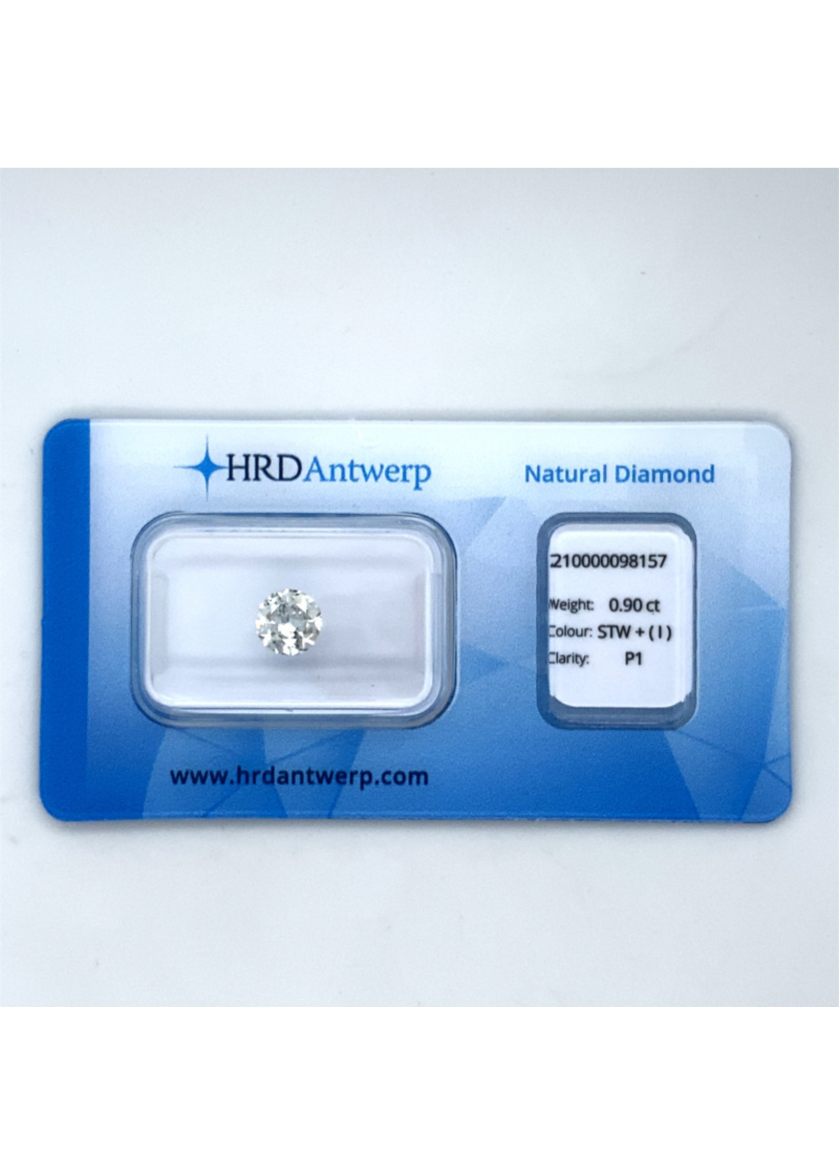 Vintage & Occasion HRD Diamant - 0.90 ct. - briljant - I / P2