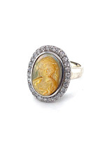 Vintage & Occasion Occasion ring met camee en zirkonia