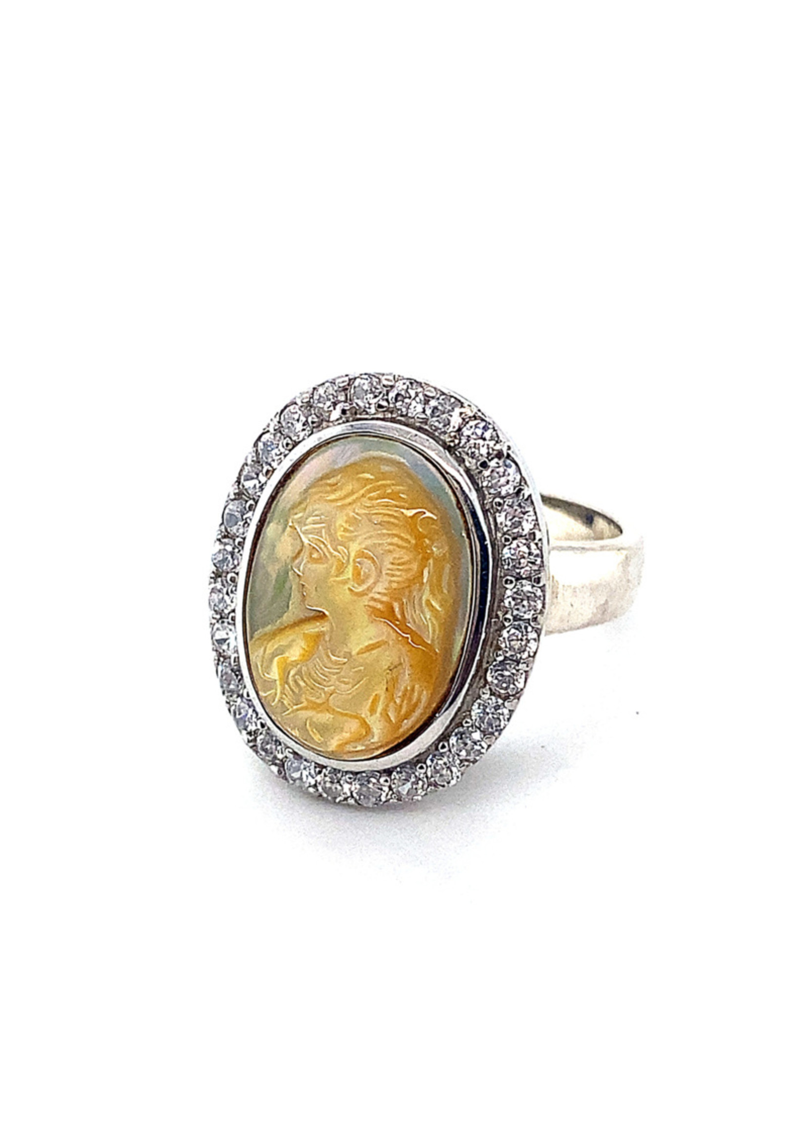 Vintage & Occasion Occasion ring met camee en zirkonia