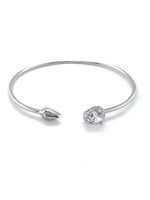 Vintage & Occasion Mr O by Otazu zilveren bangle met witte swarovski