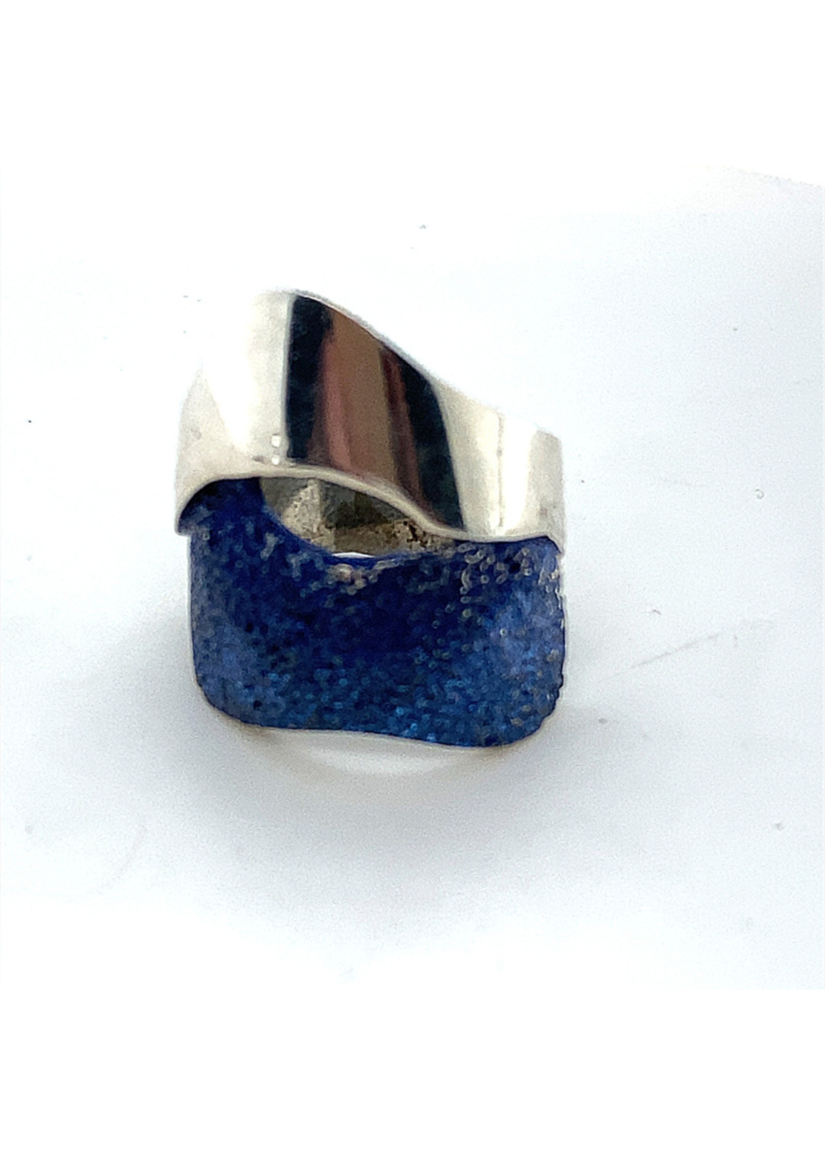 Vintage & Occasion ARIOR Barcelona ring blauwe emaille