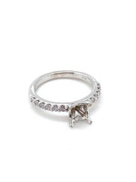 Vintage & Occasion Nieuw 14k montuur voor ring met princess diamant, bezet met 0.25ct diamant