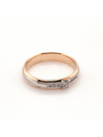 Vintage & Occasion Occasion Desiree bicolor gouden ring met diamant 0.19ct