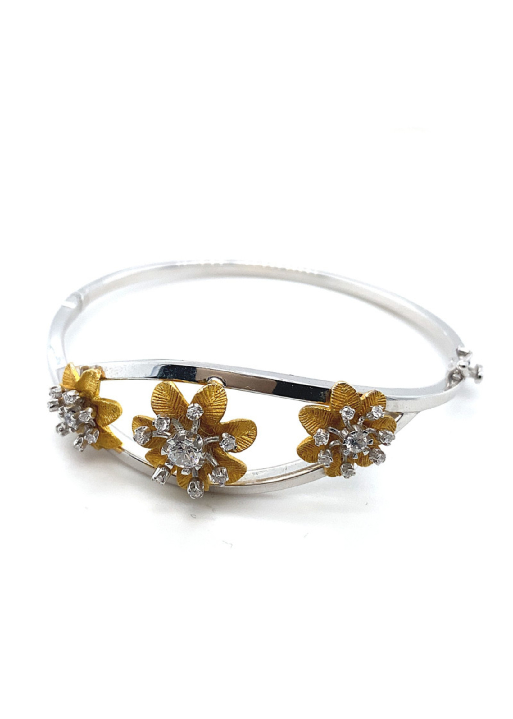 Vintage & Occasion Occasion bicolor bangle met bloemen