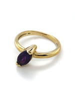 Vintage & Occasion Occasion ring met amethist schuin op de ring