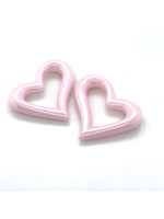 Vintage & Occasion Hart hangers voor creolen van roze keramiek