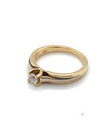 Vintage & Occasion Occasion bicolor ring met diamant 0.20ct