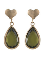 Vintage & Occasion Cataleya Earrings Heart Green