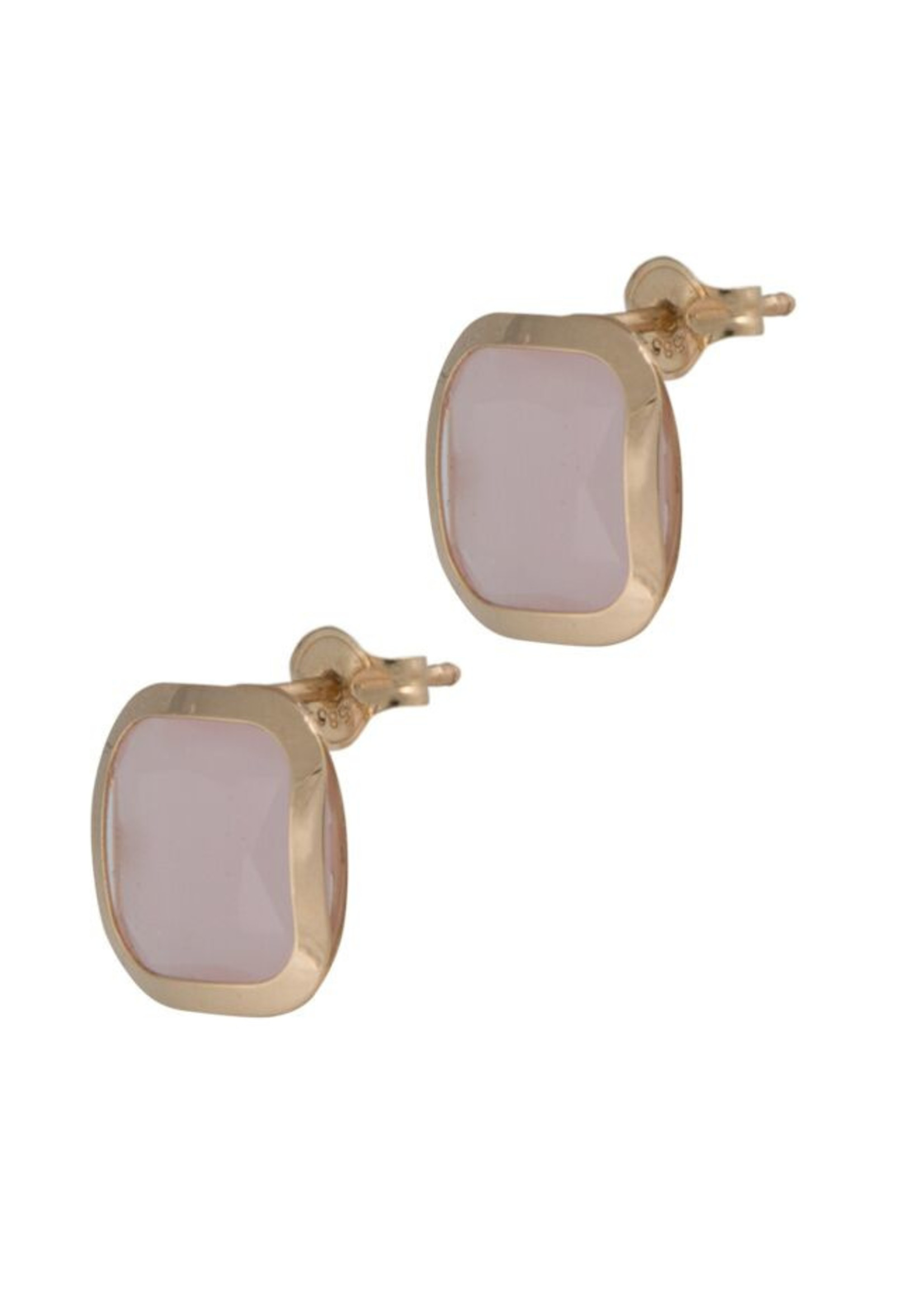Vintage & Occasion Cataleya Earrings Square Pink