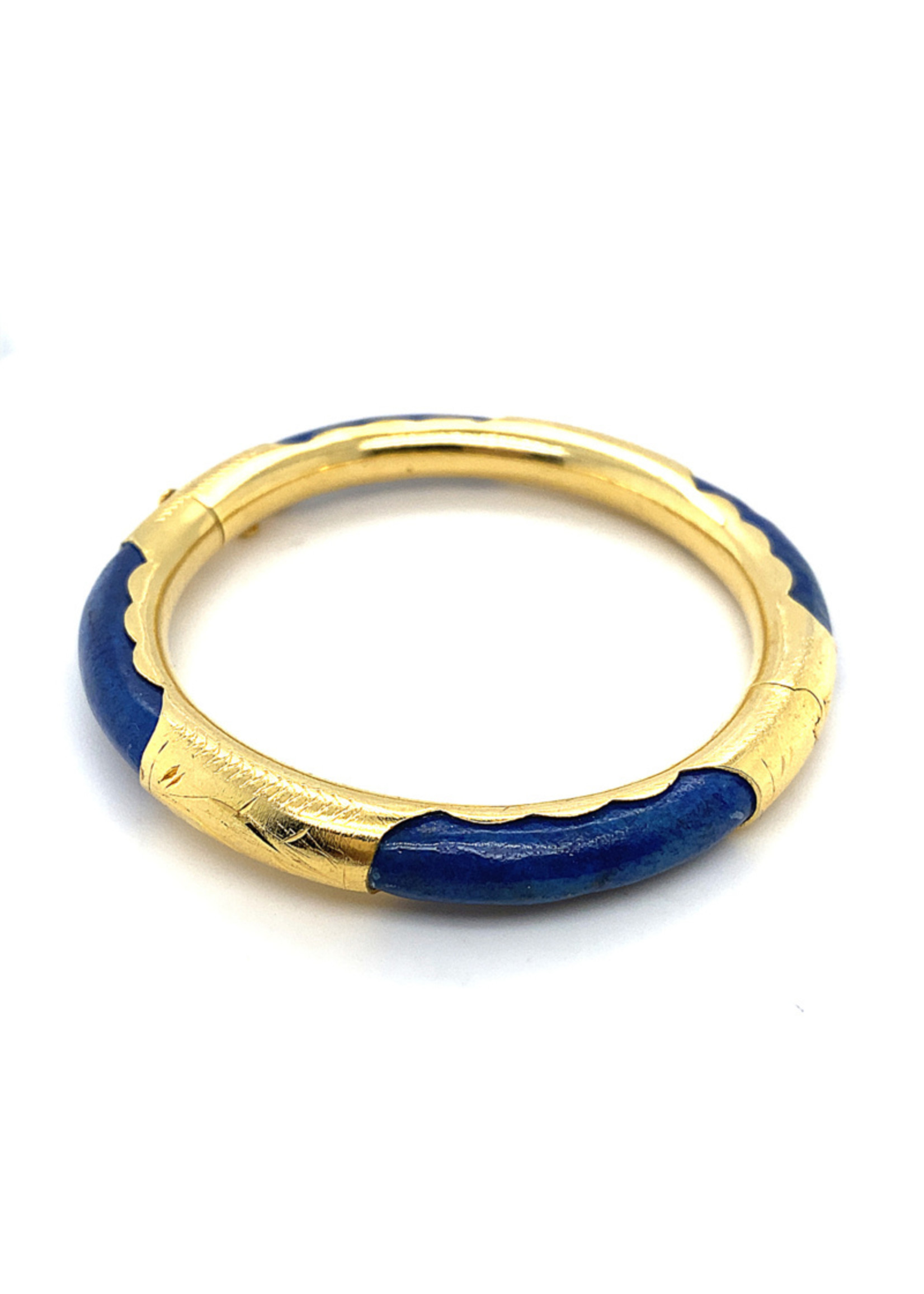 Vintage & Occasion Occasion Indiase gouden bangle met lapis lazuli