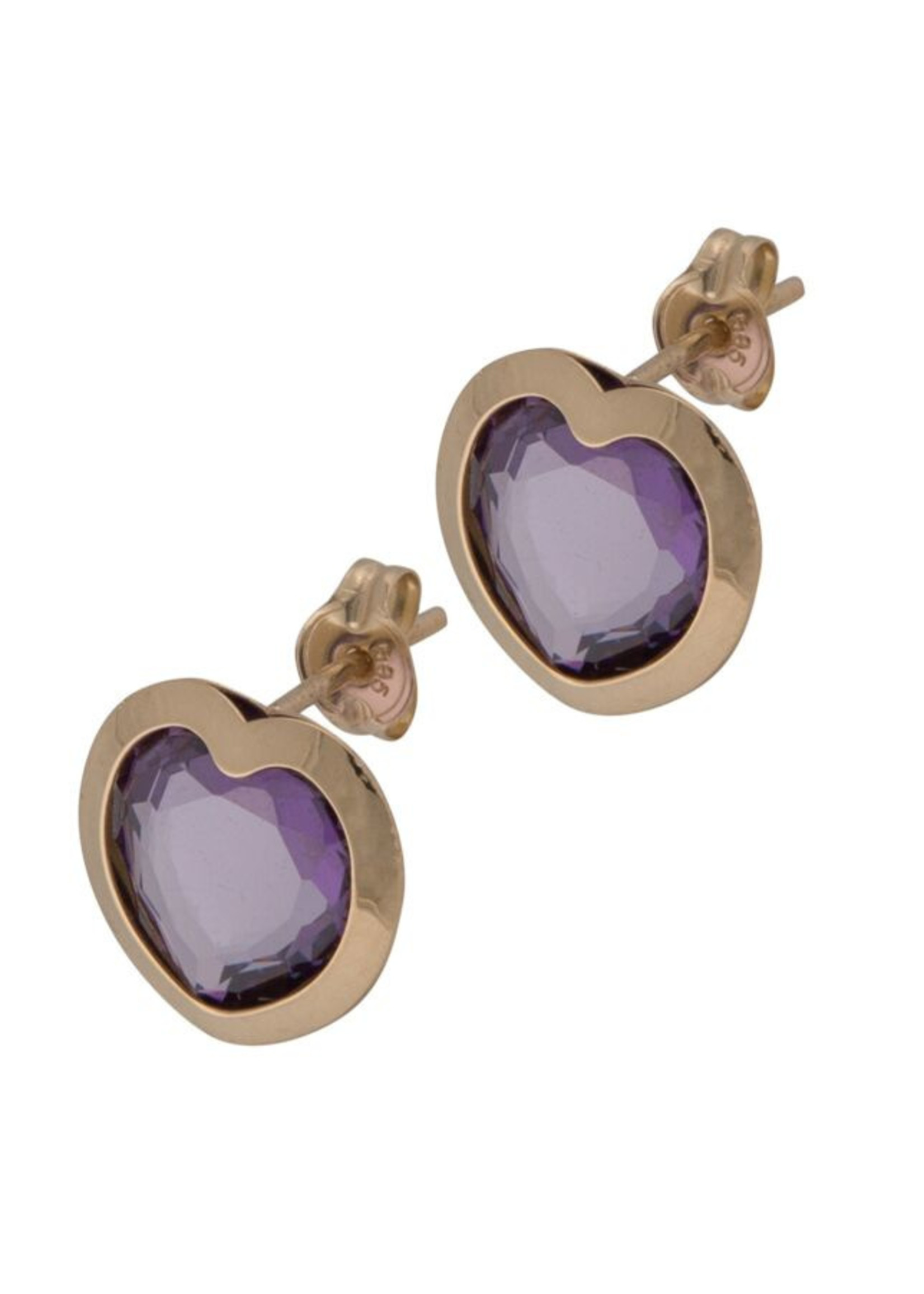 Vintage & Occasion Cataleya Earrings Heart Purple