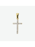 Cataleya jewels Geelgouden kruis hanger met zirkonia