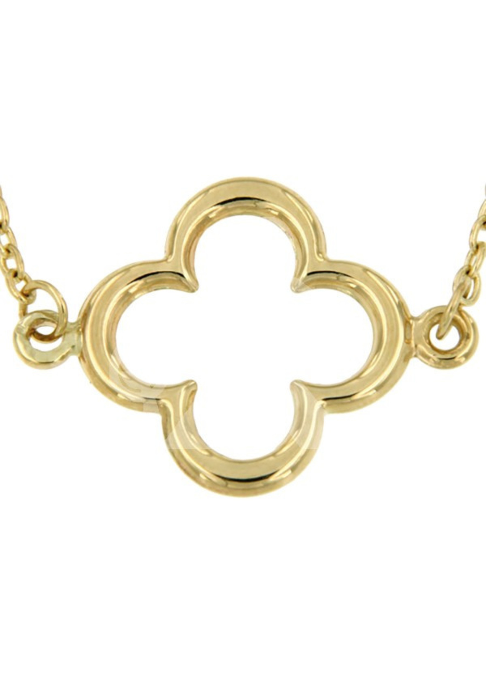 Vintage & Occasion Geelgouden Symbol Chain Ornament klaver 42-45 cm