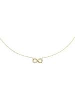 Vintage & Occasion Geelgouden collier infinity zirkonia 0,8 mm 40 + 4 cm