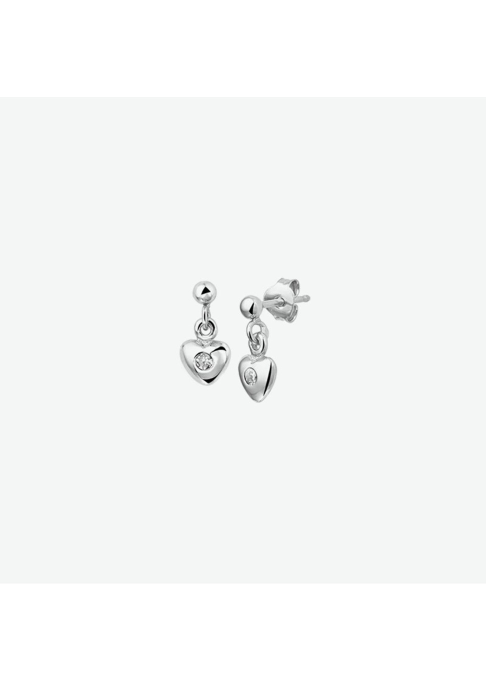 Cataleya jewels Zilveren oorhangers hart zirkonia