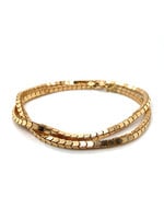 Vintage & Occasion Occasion vintage special  gouden 17K blokjes collier