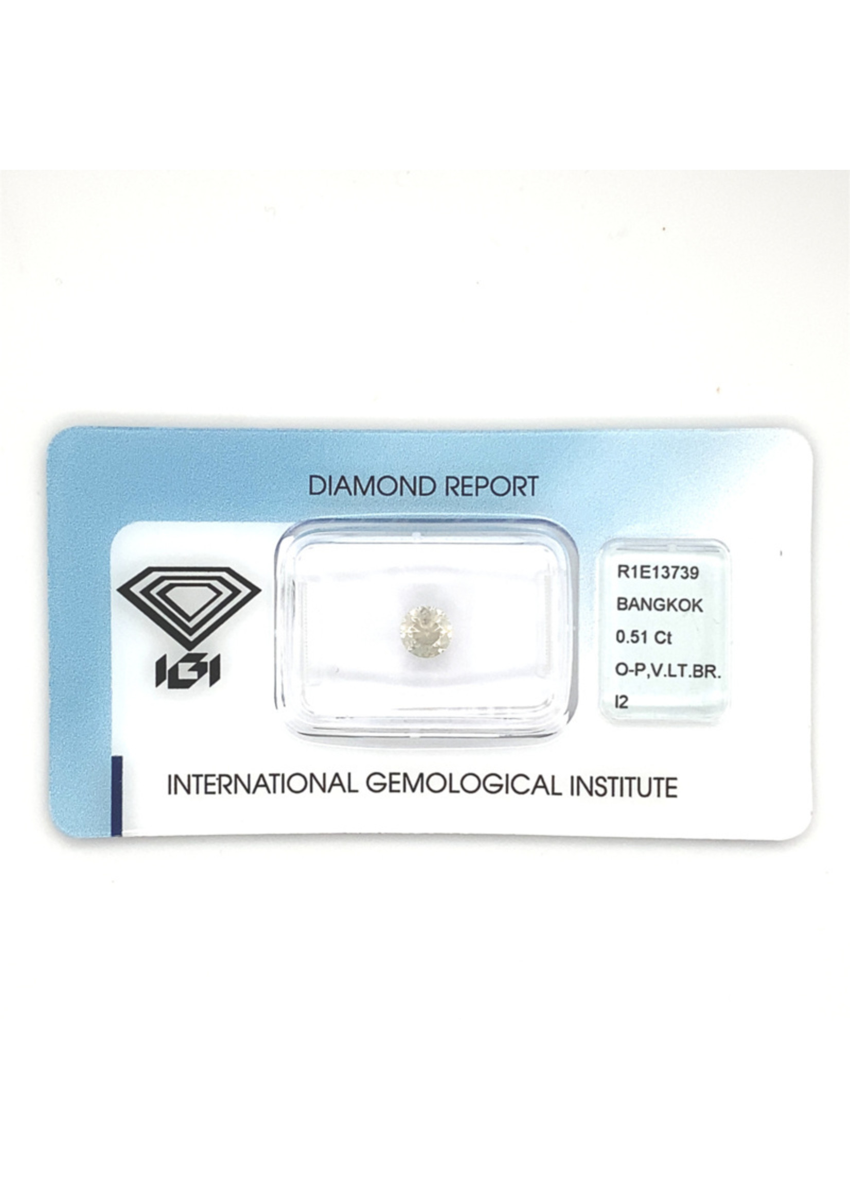 Vintage & Occasion IGI Diamant - 0.51 ct - rond briljant - I2 O-P