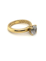 Vintage & Occasion Occasion geelgouden ring blush solitair zirkonia