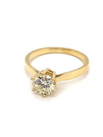 Vintage & Occasion Geelgouden solitair ring met diamant 1.25ct SI1-P/R