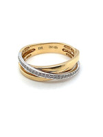 Vintage & Occasion Occasion bicolor gouden ring met diamant circa 0.25ct