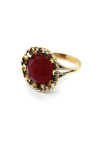 Vintage & Occasion Occasion ring met gefacetteerde carneool