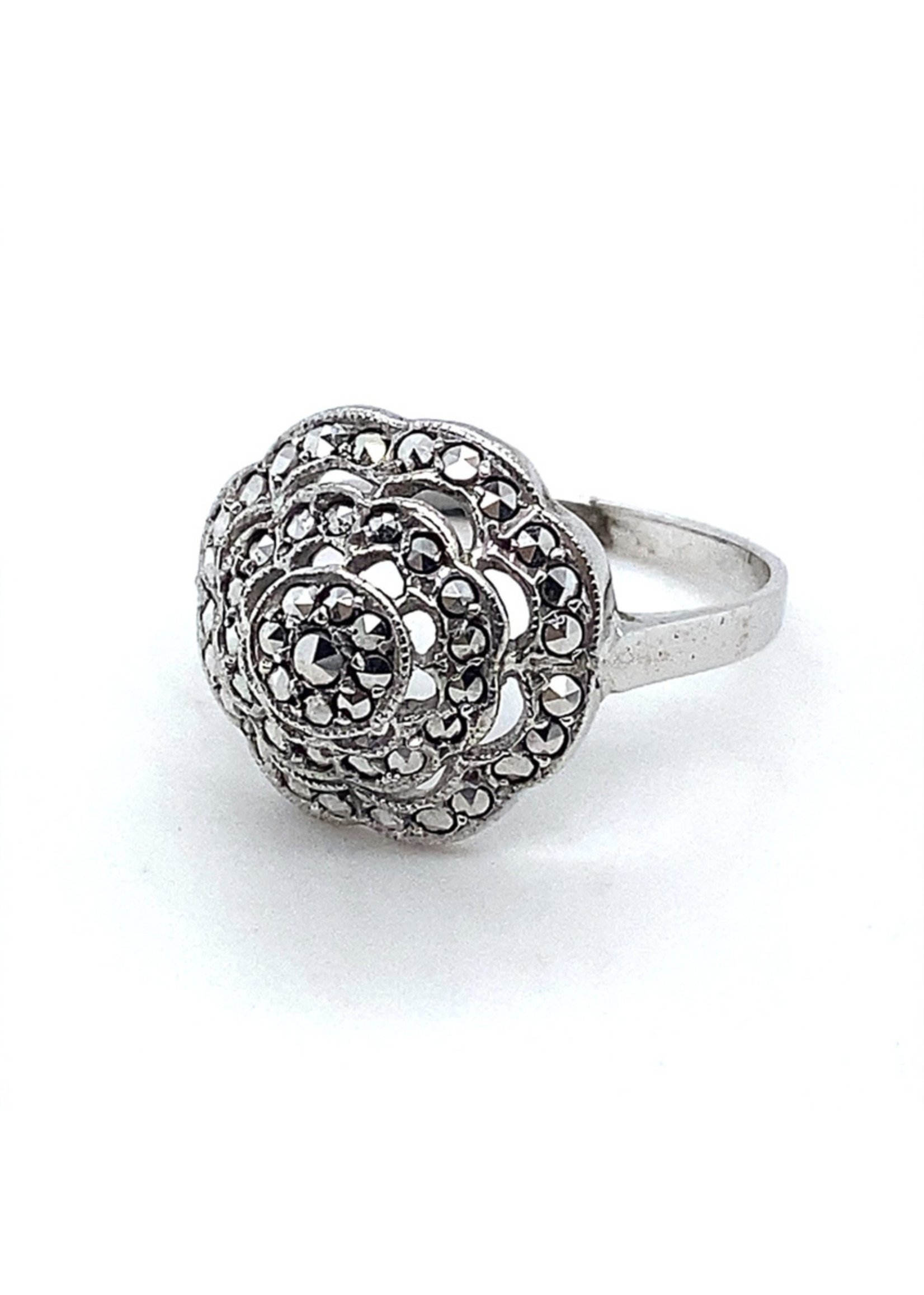 Vintage & Occasion Occasion zilveren ring met markasiet