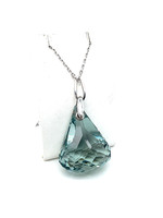 Vintage & Occasion Occasion Swarovski lang collier met blauwe kristal hanger