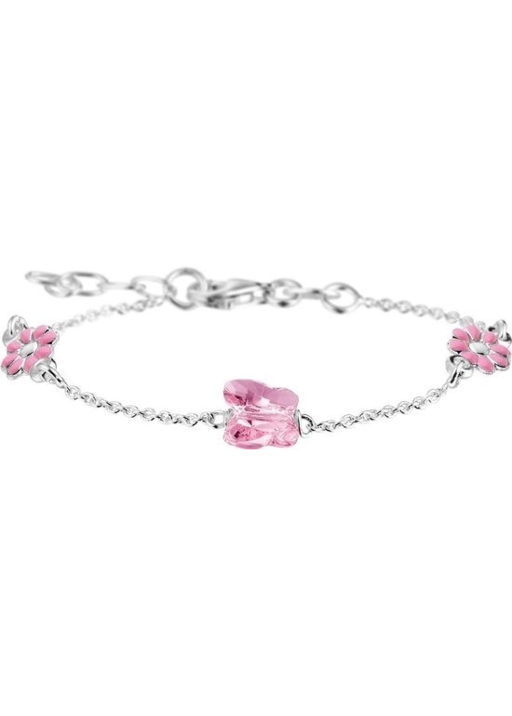 Cataleya jewels Armband Bloem En Vlinder Kinderen - Zilver