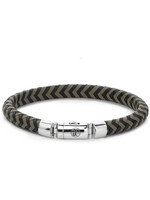 Rebel & rose Rebel&Rose armband - Half Round Braided Black-Olive