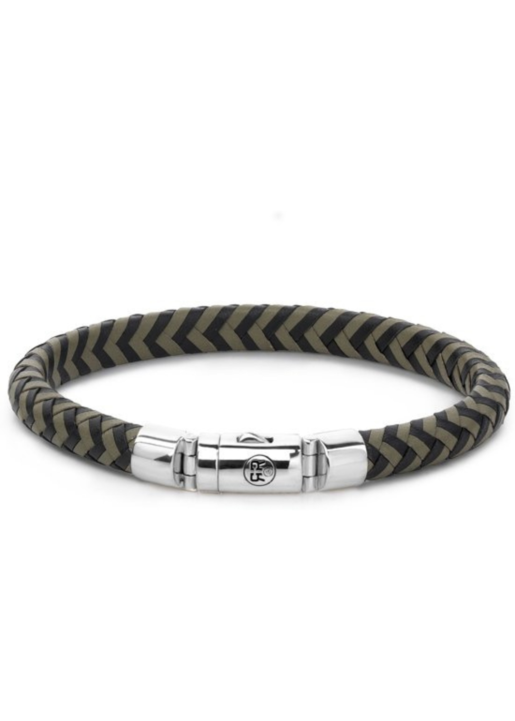 Rebel & rose Rebel&Rose armband - Half Round Braided Black-Olive