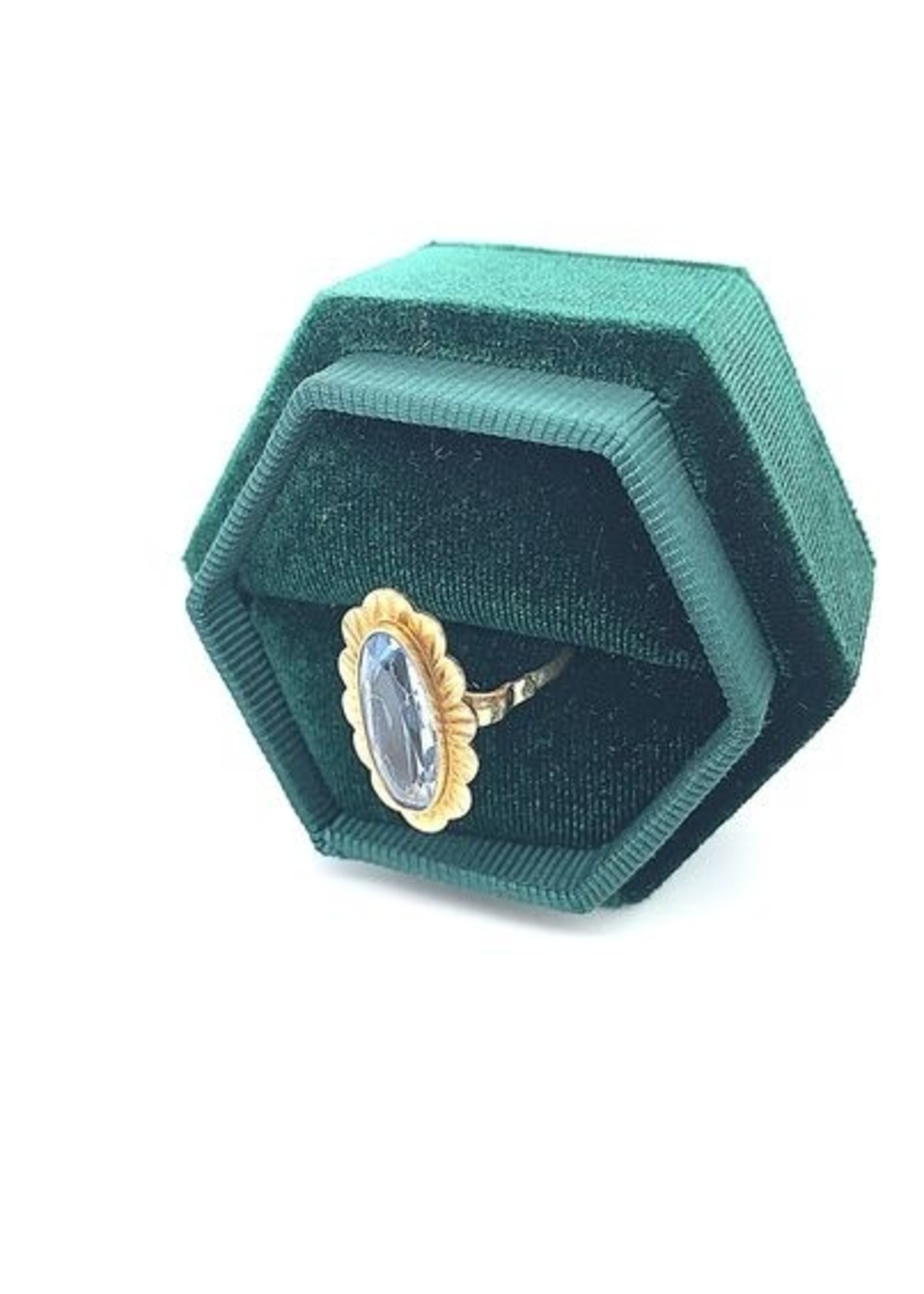 Vintage & Occasion Occasion gouden ring met blauwe steen