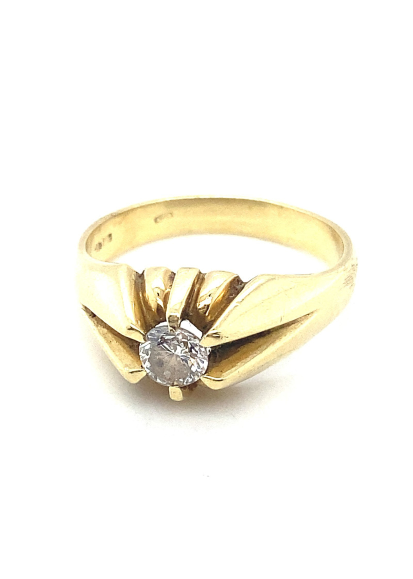 Vintage & Occasion Occasion gouden ring met diamant 0.50ct