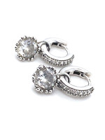 Vintage & Occasion Zilveren ooringen met hangers zirkonia