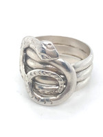 Vintage & Occasion Occasion zilveren massieve ring met slang