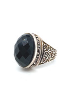 Vintage & Occasion Occasion zilveren geoxideerde ring met zwarte spinel