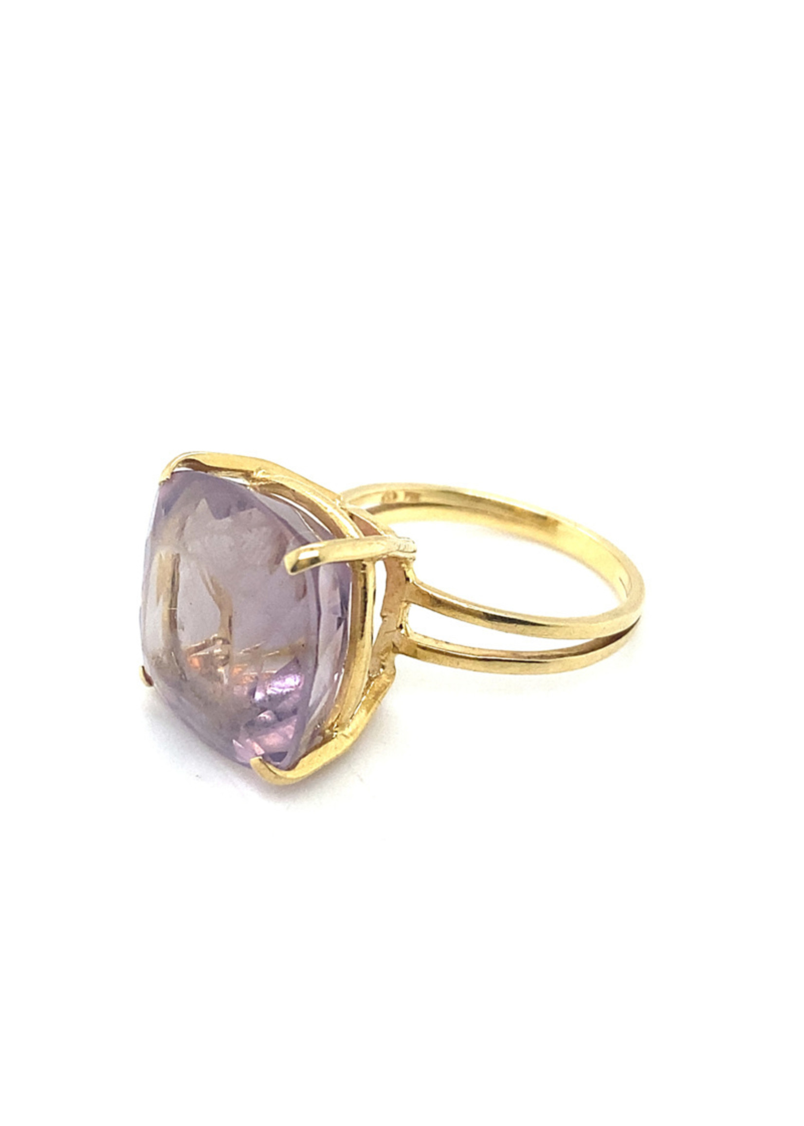 Vintage & Occasion Occasion gouden ring met paarse amethist