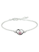 Cataleya jewels Hart En Zirkonia Armband Kinderen 1,5 mm 13 - 15 cm - Zilver