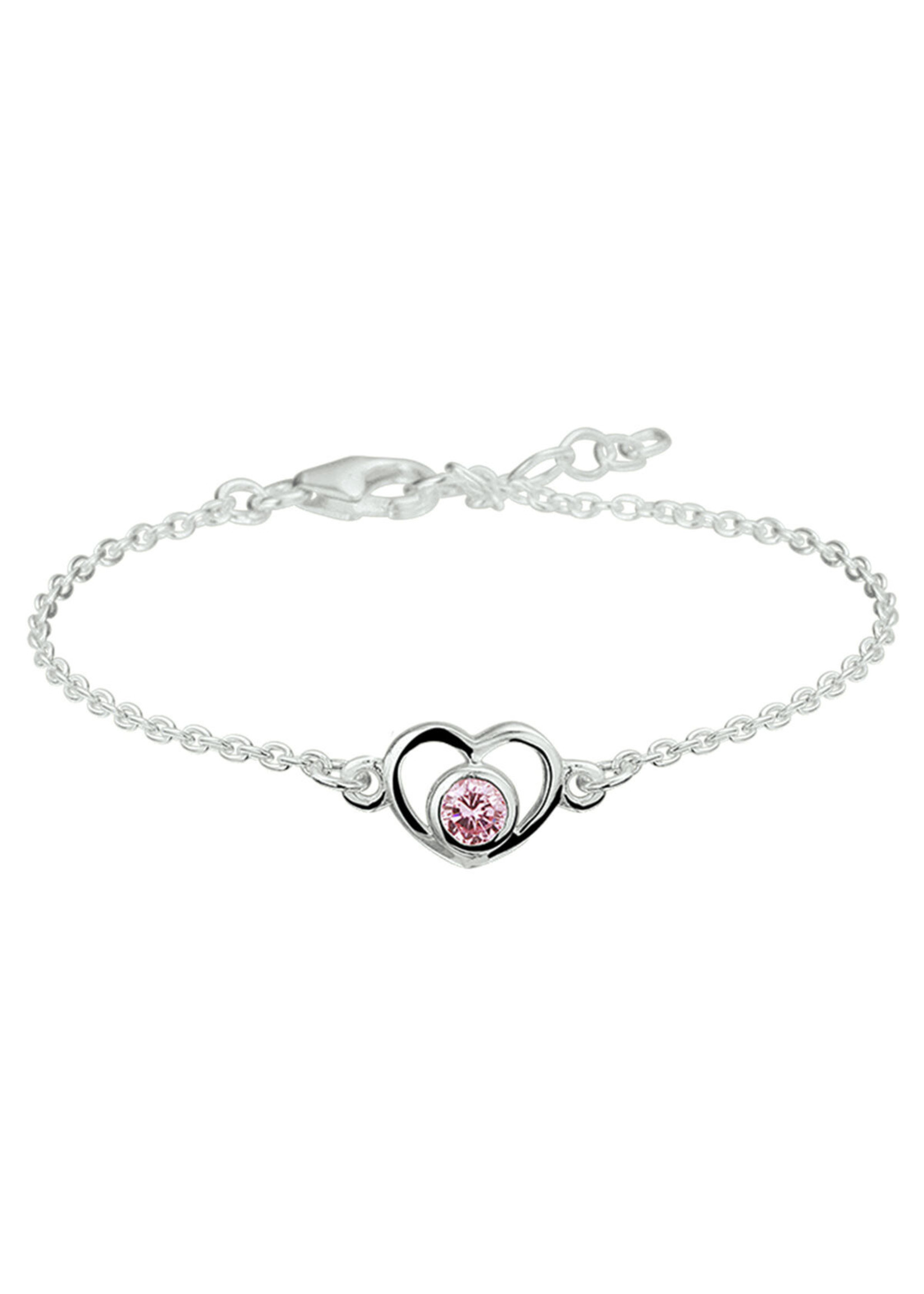Cataleya jewels Zilveren armband - Hart En Zirkonia