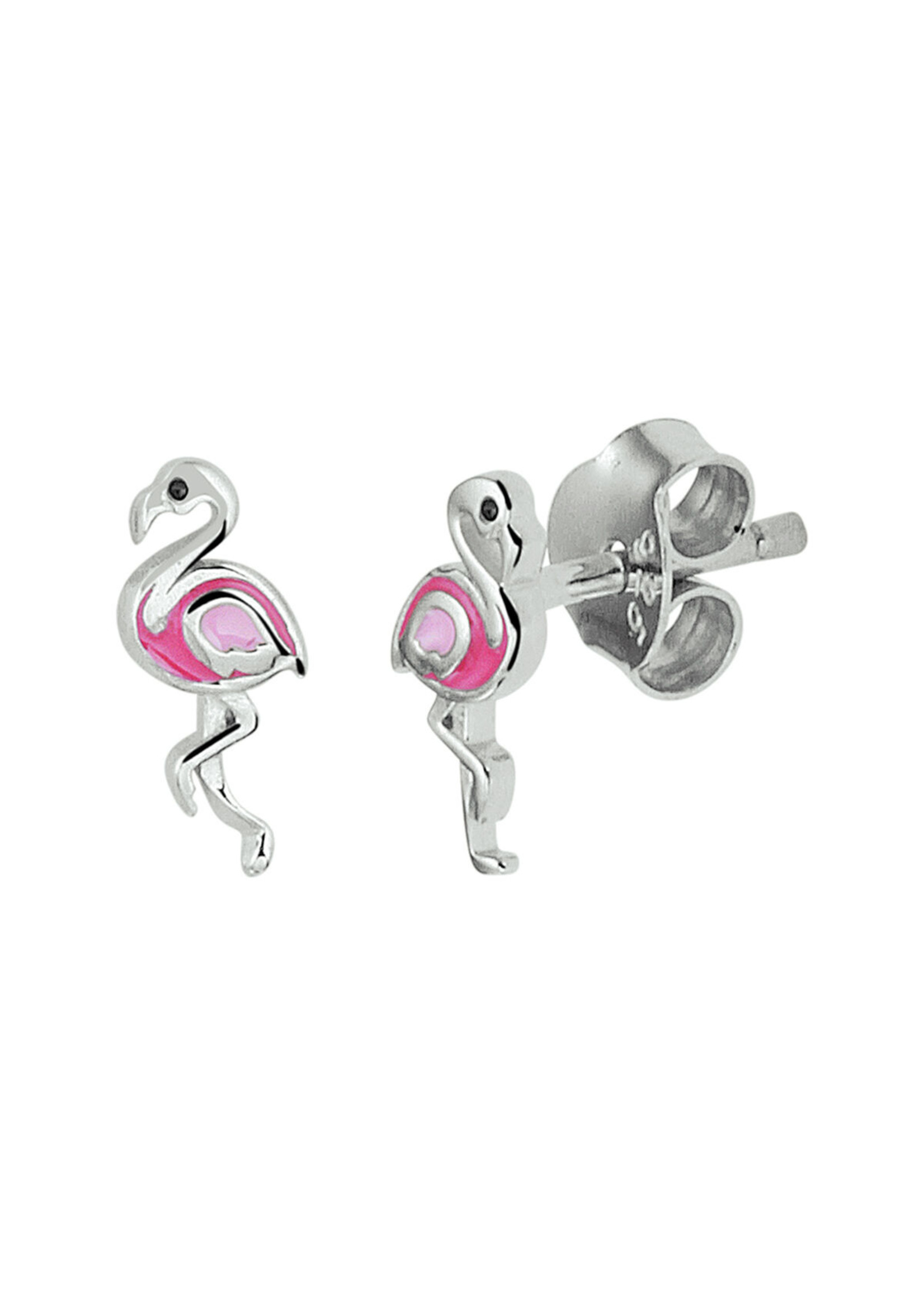 Cataleya jewels Zilveren oorknoppen flamingo